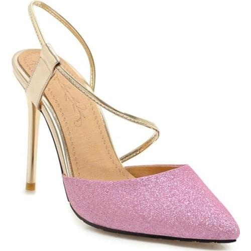 Plus Size high heels sandals women shoes woman summer ladies Fashion of Strip High-heeled Shoes with Fine Heels