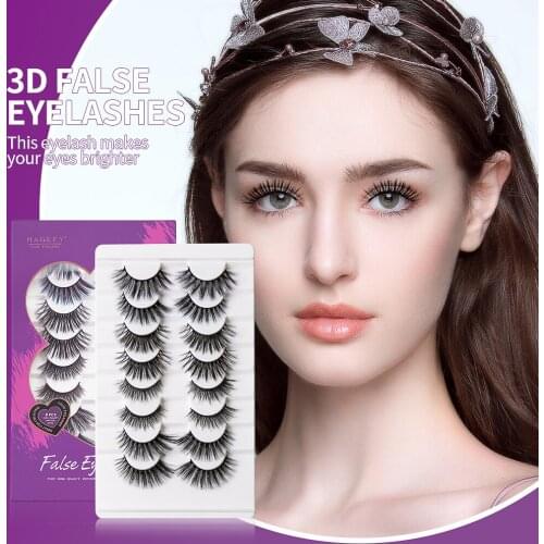 GROINNEYA 3D Faux Mink Lashes Natural False Eyelashes Dramatic Fluffy Soft Wispy Volume Cross Reusable Eyelash MaKeup Tools