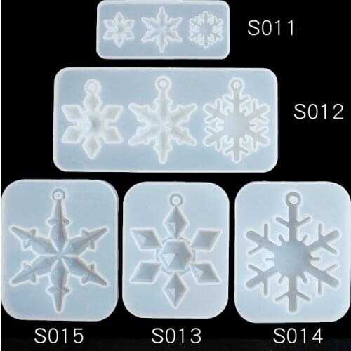 Silicone Mold Mirror DIY Snowflake Handmade Crafts Epoxy Resin Gifts Molds Silica Jewelry Making Pendant Crystal Necklace Decora