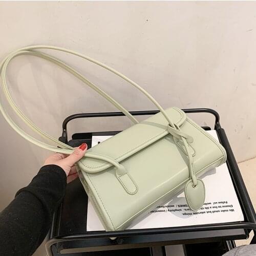Fashion Baguette Bags Soft PU Leather Shoulder Bags For Women Vintage Designer Handbag Messenger Bags Female Travel Tote