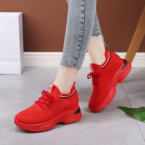 Womens Shoes Women 2021 Summer New Net Face Breathable Small White Shoes Thick Sole Casual Shoes Women