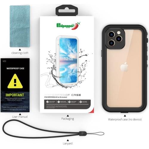 Waterproof Case For iphone 12 pro Max Case For iphone 12 Mini case Soft Clear Dustproof Diving funda luxury coque phone cover