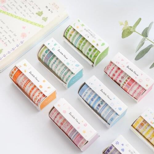10 Rolls /Pack Fresh Paper DIY Hand Account Decorative Washi Tape Sticker