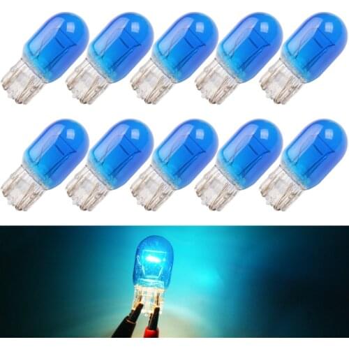 10pcs car T20 W21/5W 7440 7443 halogen light brake bulbs Tail Light Stop Light Turn Signal DRL 12v Ice blue glass Car Styling
