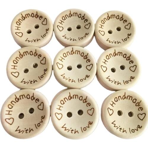 100Pcs Wooden Handmade Buttons Assorted Buttons Wooden Sewing Buttons for Sewing Clothing DIY Crafting Projects Decorations