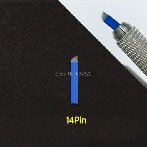 14 PinX50pcs Permanent Eyebrow Makeup Blades Tattoo Manual Needle