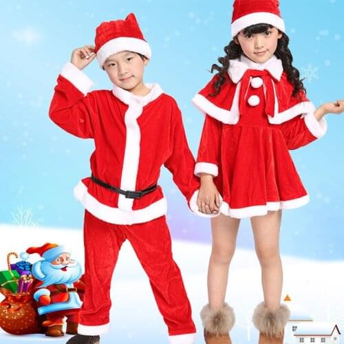 2020Children Christmas Cosplay Clothing Set Baby Boys Girls Christmas Suit and Dress Santa Claus Costumes Newborn Enfant Clothes