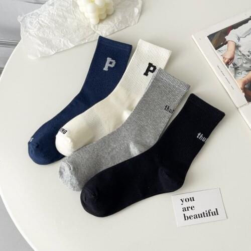 2021 European and American High Quality Brown Letter Socks Women Hip-hop Fashion Harajuku Socks Cotton Alphabet Sports Socks