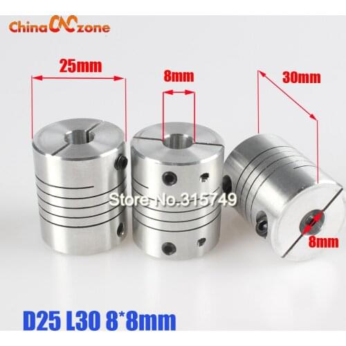 3 pieces 8x8mm CNC Motor Jaw Shaft Coupling 8mm to 8mm Flexible Coupler OD 25x30mm Wholesale Stepper Motor 8*8mm High Quality