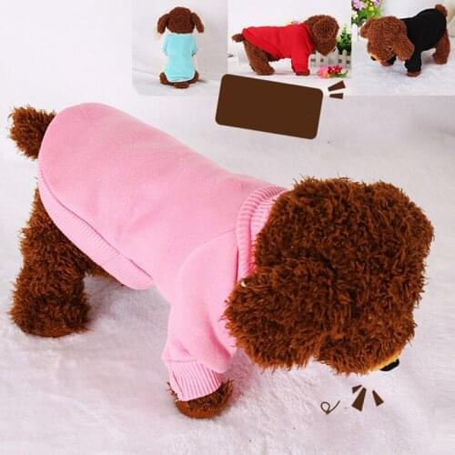 Pet Accessories Winter Overall Cute Clothes Suit For Small Dogs Solid Color Thickening Sweatshirt Clothing For Chihuahua Cats