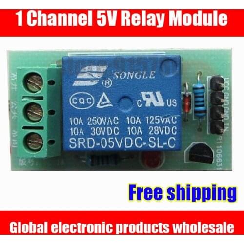 Free shipping 5V 1 Channel Relay Module / 5V relay driver module / 1CH relay panel