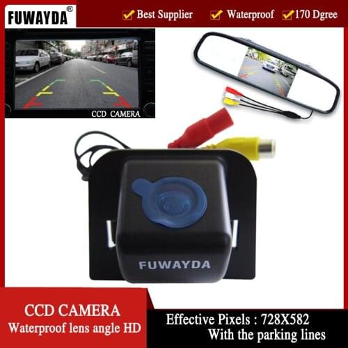 FUWAYDA Color CCD Car Rear View Camera for 2012 Toyota Prius ,with 4.3 Inch Rear view Mirror Monitor