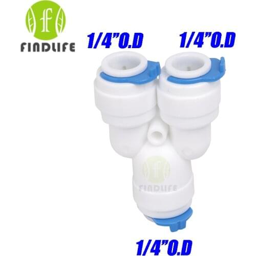 Water Filter Parts 5 PCS Equal Type Y 1/4 " OD Tube Quick Connection Fittings Aquarium RO Reverse Osmosis Water System Y444
