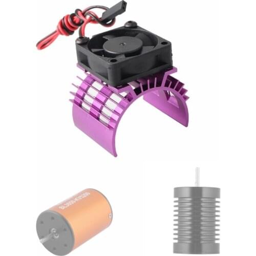 RC Parts Brushless Aluminum Electric 540 550 Motor Heat Sink Cover + Cooling Fan Heatsink 1/10 For HSP Himoto Redcat