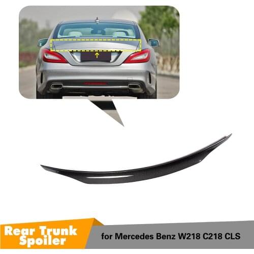 For W218 CLS Carbon Fiber Rear Trunk Lip Spoiler Wing for Mercedes Benz W218 2012-2017
