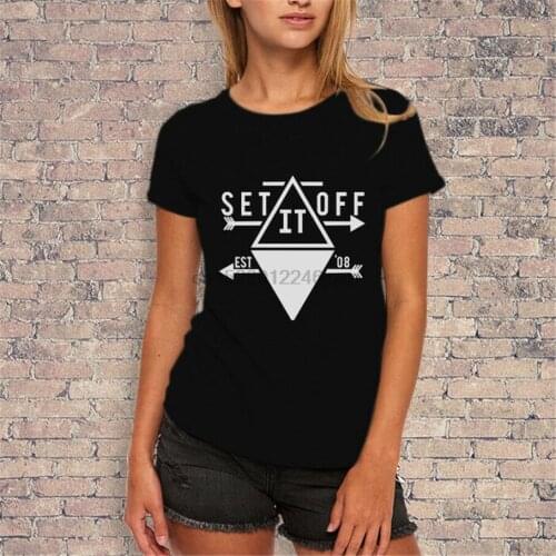 Set It Off Rock Band Arrow Logo T-Shirt Womens Style High Quality Tee Shirt
