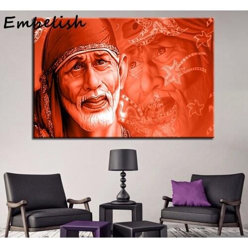 Canvas Painting For Living Room Wall Art 1 Piece Sai Baba Pictures India Lord God Abstract Poster Home Decor Pictures