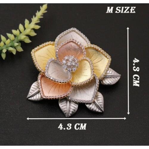 Vanifin Fashion Jewelry Super Luxury Elegant Design Flower Brooch Pendant for Engagement Wedding Micro Paved Popular Gifts