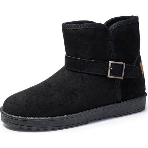 Men Boots Waterproof Vogue Winter Hasp Snow Boots Fur Warm Winter Solid Color Ankle Shoes Men Footwear Male Sneakers for Men