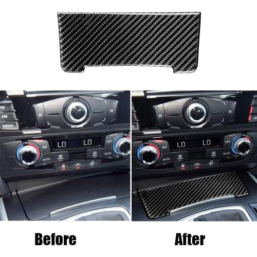 Carbon Fiber Cigarette lighter Sticker Storage Cover Trim For Audi A4L A4 A5 09-16 Q5 10-18