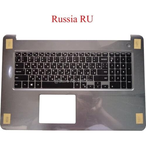Laptop Palmrest Backlit RU UK AR GR keyboard For DELL For Inspiron 17 5765 5767 P32E 04CFRC 4CFRC 0PMV44 0XRXMJ 0RJ6CK 0PMV44