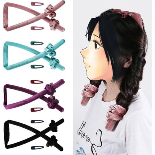 Newest Heatless Hair Curler Headband for Women Slik Satin Hair Wrap Curling Ribbon Girls Scrunchies Headwear Hair Accessories