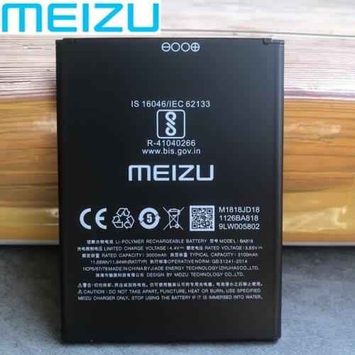 Meizu 100% New Original BA818 3000mAh Battery For Meizu C9 Pro M819H Mobile Phone Batteries