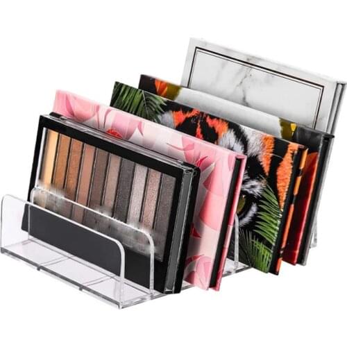 Eyeshadow Palette Makeup Organizer Acrylic Vertical Accessories Storage Stand 7 Section for Countertop Vanities Cabinets HY99