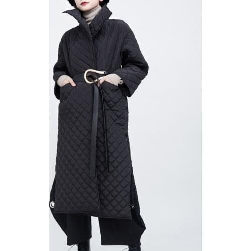 Winter coat women 2020 autumn winter dark style Long Solid Single Breasted Full golilla jackets winter womens office lady