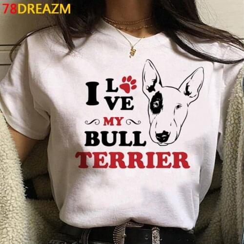 French Bulldog Bull Terrier t-shirt clothes women streetwear vintage print casual grunge summer top streetwear