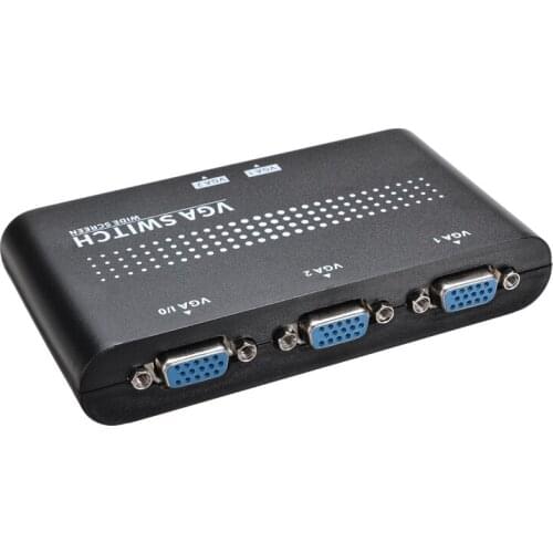 Portable Mini 2 Port VGA Selector Box 1920x1440 High Definition Manual Sharing Switch Switcher For LCD PC