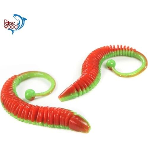 RoseWood 10pcs Long Tail Worm Swimbaits Grubs Ultra Soft Fishing Lure 8cm 1g Artificial Soft Plastic Vibe Lure Carp Fishing Lure