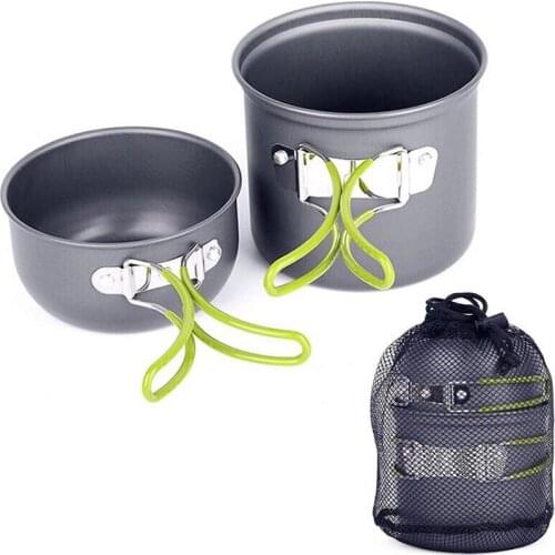 Ultralight Camping Cookware Utensils Outdoor Tableware Set Hiking Hunting Picnic Backpacking Camping Tableware Pot Pan 1-2person