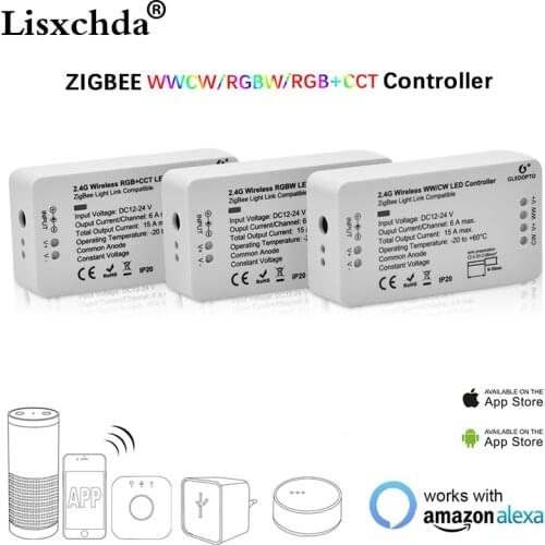 ZIGBEE bridge Led Controller RGB/RGBW/RGB+CCT DC12/24V Zigbee APP LED controller ZLL controller compatible with LED ECHO