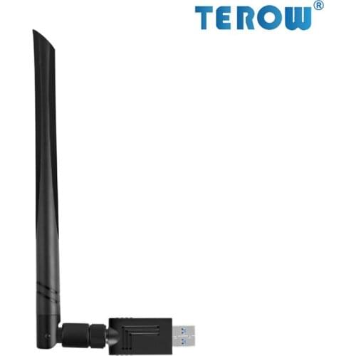 TEROW Dual Band Wireless USB Adapter 1200Mbps USB3.0 2.4GHz 5.8GHz Super-speed Only 5dBi Secure Tech High & WPS Protected Setup