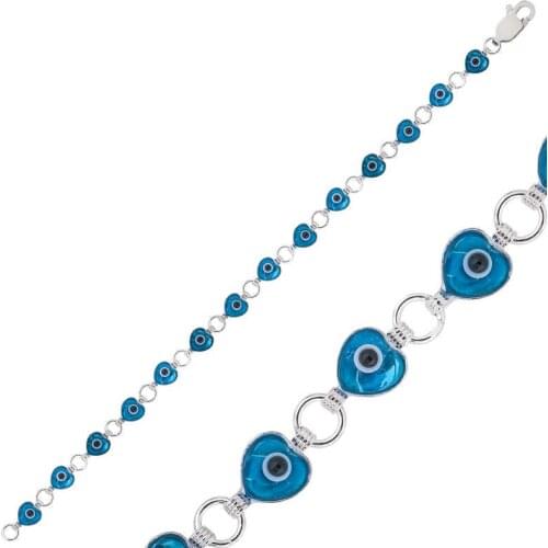 Tevuli 925 Sterling Silver Heart Evil Eye Women Bracelet