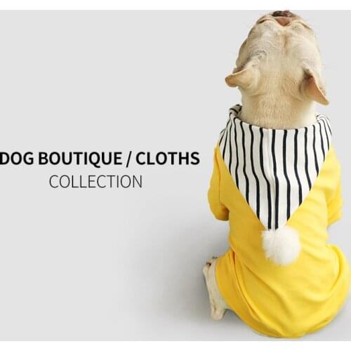 Thick Or Thin Pet Clothes Winter Warm Dog Coat Cotton Striped Hoodied Pet Clothing For Large Dogs Puppy Outfit Jacket Bulldog