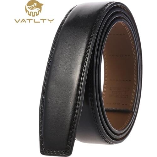 VATLTY Official authentic mens genuine cowhide belt without buckle 3.5cm non-porous natural cowhide business belts for men