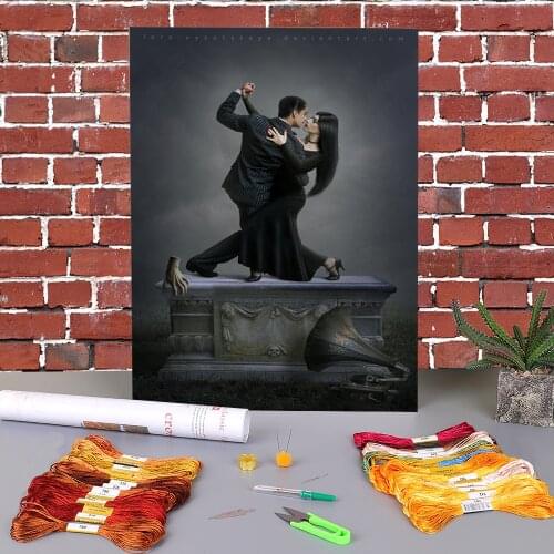 Woman Girl Printed Water-Soluble Canvas 11CT Cross-Stitch Patterns DIY Embroidery DMC Threads Knitting Craft Handmade