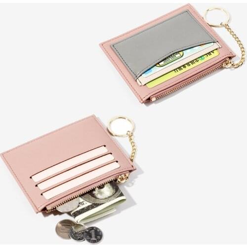 Women Wallets Coin Purse Monedero Mini Ladies Vogue Stitching Zipper Keychain Cute Small Card Holdes Portfolio Wallet Female