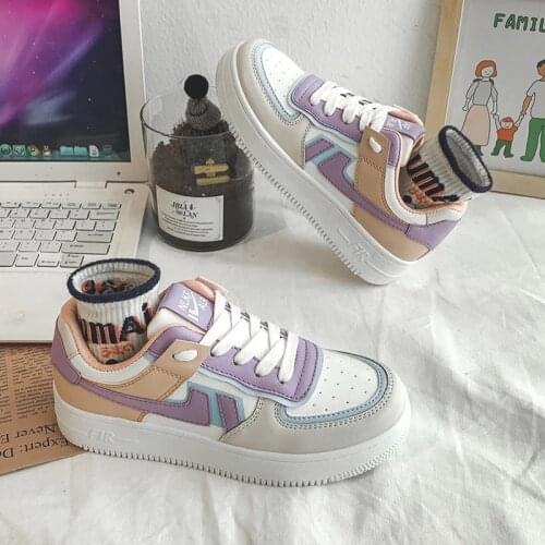 2021 New White Sneakers Women Fashion Comfortable Platform Vulcanize Shoes Lace Up Flats Casual Ladies Footwear Summer Basket