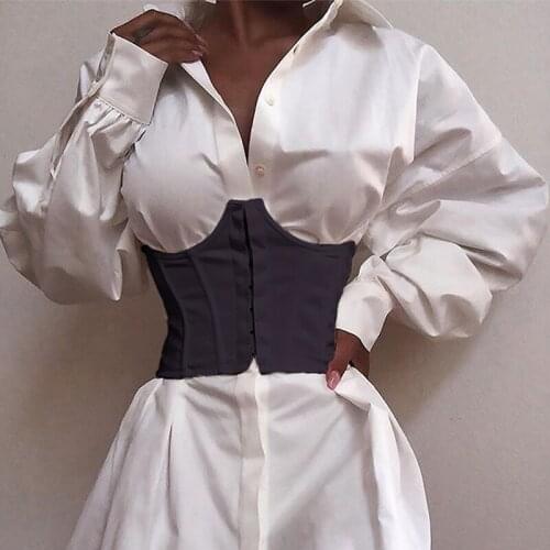 QCOOLJLY Women Ultra Super Wide Belt Elastic Corset Belt Fashion Wide Waist Belt Ladies Clothing Accesoories Female Decorations