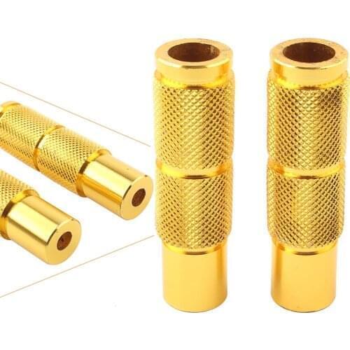 Gold Motorcycle Bike Universal Folding Foot Pegs Footpegs Rear Set Pedals Racing CNC Aluminum Left+Right 1Pair