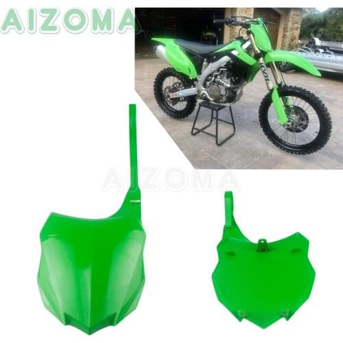 1pcs Green Off-Road Motocross PP Plastic Front Number Plate For Kawasaki KXF450 KXF250 KX 250/450 F 2013-2014 2015 2016