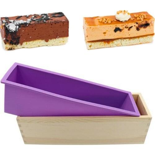 1200ml Rectangle Silicone Soap Making Mold Wooden Box Handmade Craft Soap Mould Toast Cake Loaf Mold Baking Kitchen Tools