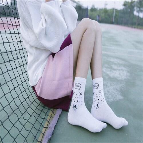 20 Pairs/lot Free Shipping Newly Design Animal Bear Head Pattern Socks Women Cotton Sock Cotton Bottom Calcetines Mujer ZD-153