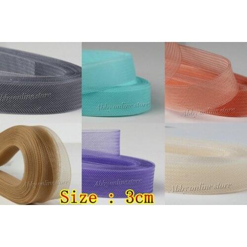 30mm wide Soft Plain Hair Horse Mesh braid Crin Trimming 100 yard/lot 33# colors in stock