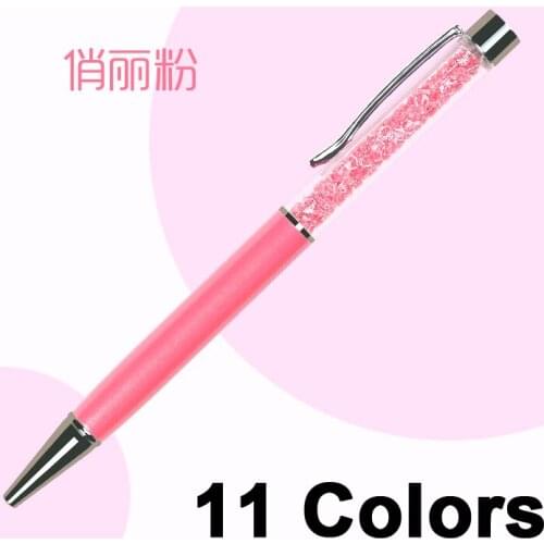50PCS Beautiful Crystal Roller Metal Ballpoint Pen Big Diamond Student Gift Creative Festival Advertising Wholesale 11 Colors