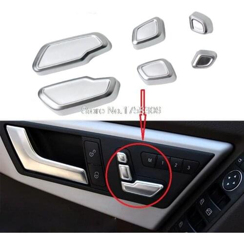 6PCS/SET Car Interior Decoration fit for Mercedes-Benz E CLS GL GLK ML Class Auto Seat adjustment button switch trim