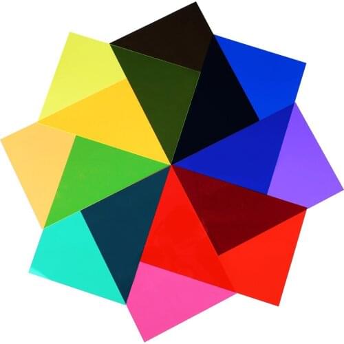9pcs Transparent Lighting Color Correction Gel Sheets Filters Set for Flash Light Speedlite for Photography Yongnuo Strobe Flash